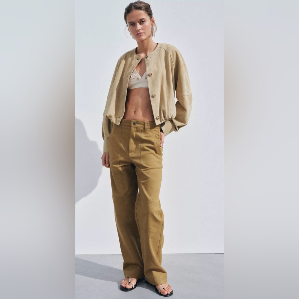 ZARA ZW COLLECTION TWILL PANTS. SIZE L
